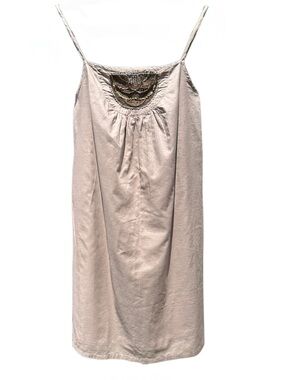 Old Navy Beaded Cami Dress Medium Taupe Tan Lined Sundress